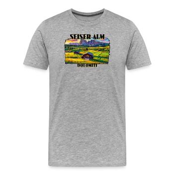 Seiser Alm - Männer Premium Bio T-Shirt - Grau meliert - Vorne - Damien (186cm)