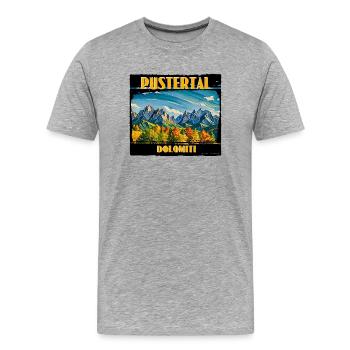 Pustertal Dolomiten - Männer Premium Bio T-Shirt - Grau meliert - Vorne - Damien (186cm)