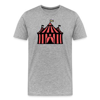 Zirkuszelt Manege Zirkus Bunt - Männer Premium Bio T-Shirt - Grau meliert - Vorne - Damien (186cm)