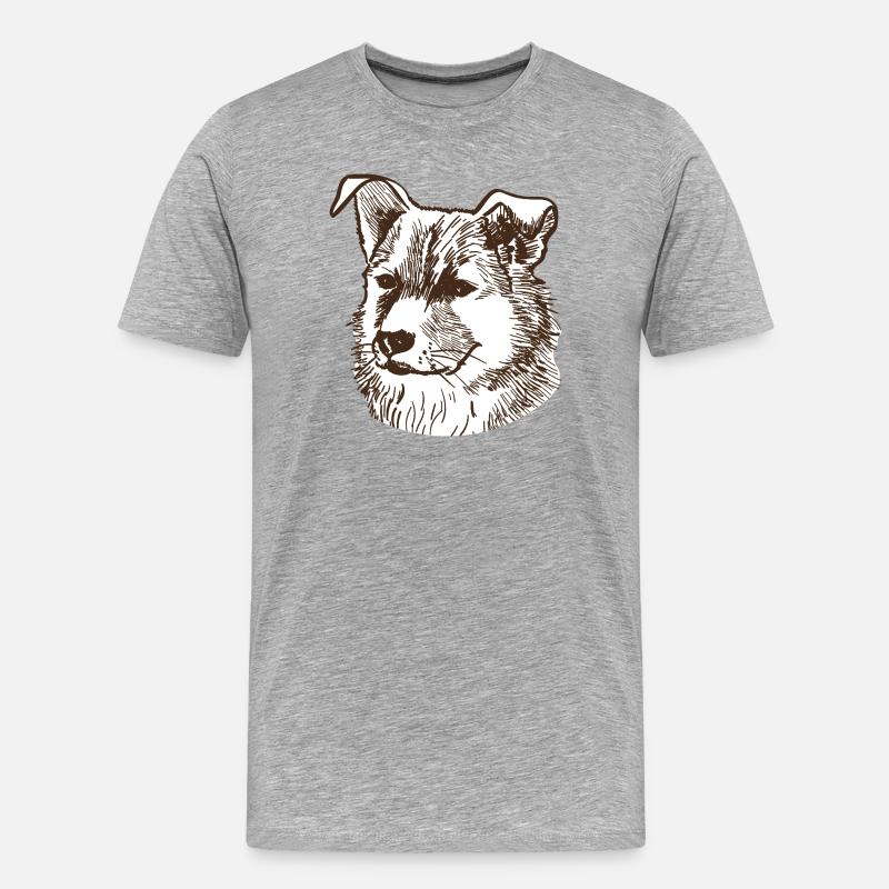 Cane - Maglietta ecologica premium da uomo - grigio melange