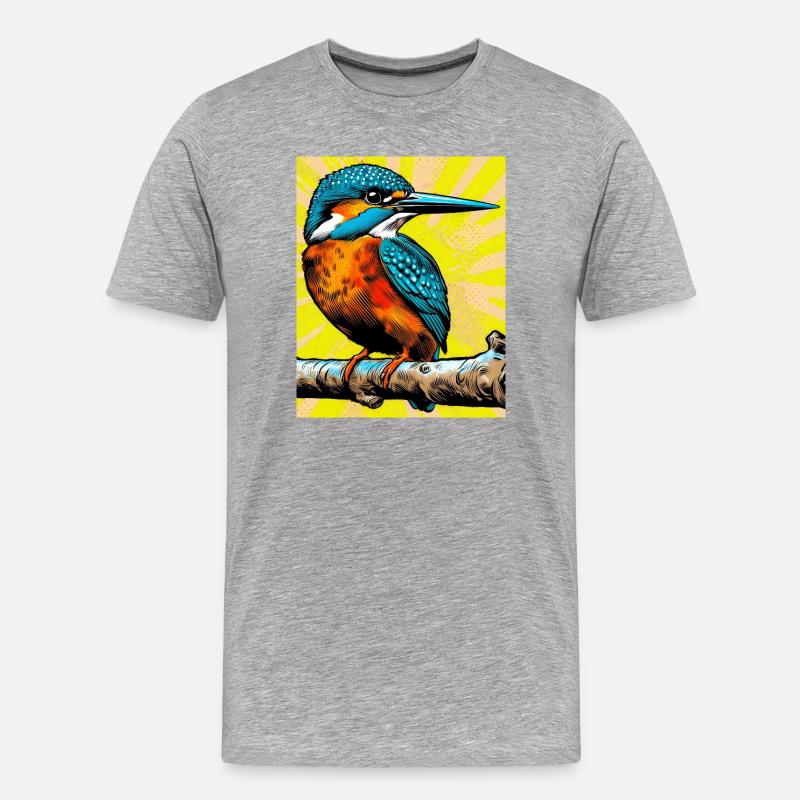 Eisvogel - Männer Premium Bio T-Shirt - Grau meliert