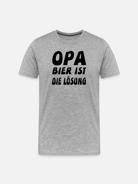 Opa - Männer Premium Bio T-Shirt - Grau meliert