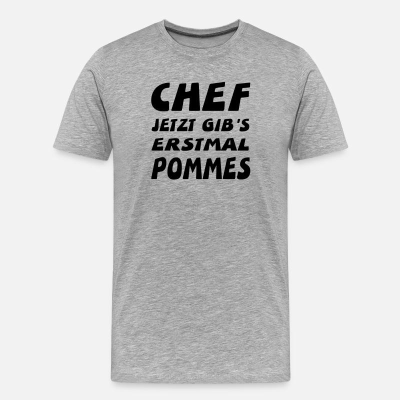 Chef - Männer Premium Bio T-Shirt - Grau meliert