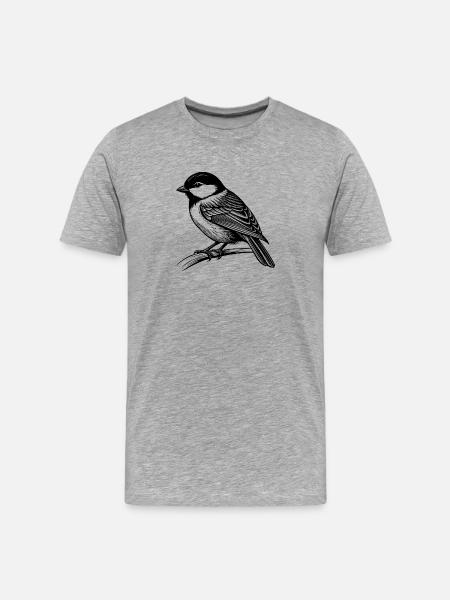 Chickadee Bird - Men's Premium Organic T-Shirt - heather grey