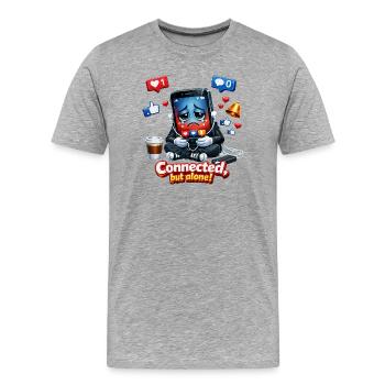 Connectés mais seuls - T-shirt bio Premium Homme - gris chiné - Devant - Damien (186cm)