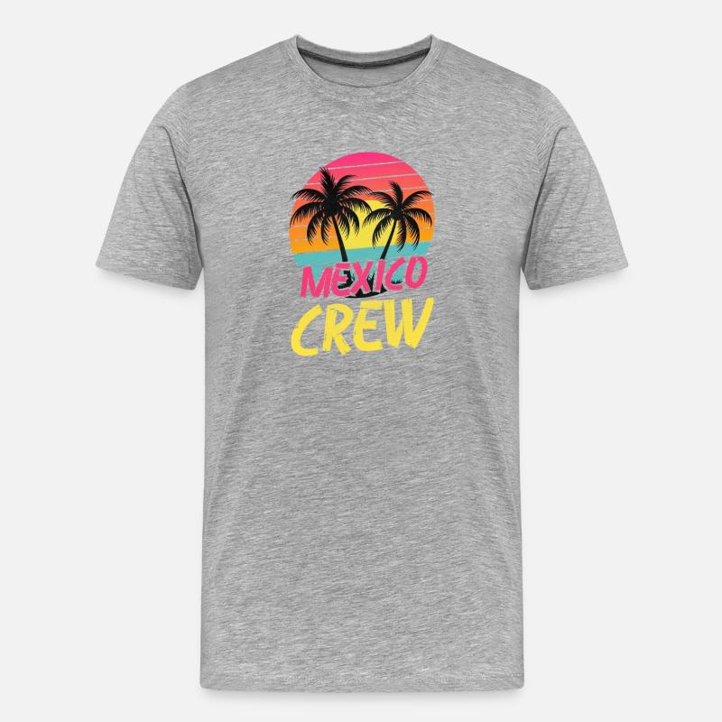 Mexiko Crew - Männer Premium Bio T-Shirt - Grau meliert