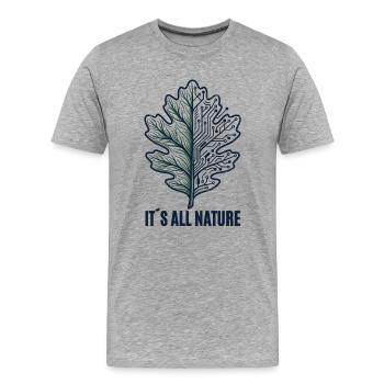 Everything is nature - Men's Premium Organic T-Shirt - heather grey - Front - Damien (186cm)