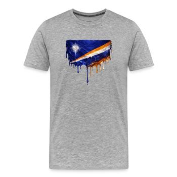 Marshall Islands Dripping Flag - Men's Premium Organic T-Shirt - heather grey - Front - Damien (186cm)