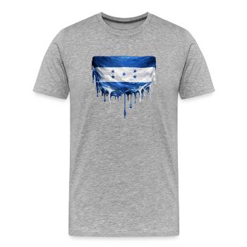 Honduras tropfende Flagge - Männer Premium Bio T-Shirt - Grau meliert - Vorne - Damien (186cm)