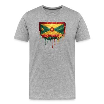 Grenada Dripping Flag - Men's Premium Organic T-Shirt - heather grey - Front - Damien (186cm)