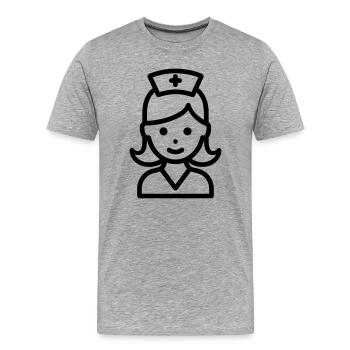 Krankenschwester - Männer Premium Bio T-Shirt - Grau meliert - Vorne - Damien (186cm)