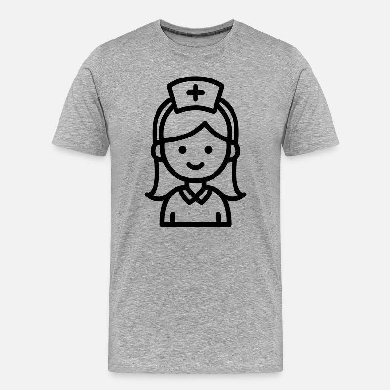 Krankenschwester - Männer Premium Bio T-Shirt - Grau meliert