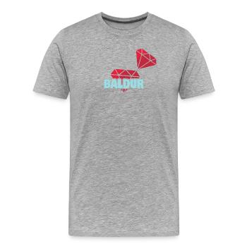 Edel Baldur - Männer Premium Bio T-Shirt - Grau meliert - Vorne - Damien (186cm)