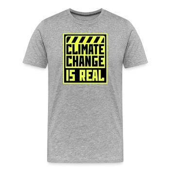 Climate Change Is Real Climate Change Science - Men's Premium Organic T-Shirt - heather grey - Front - Damien (186cm)