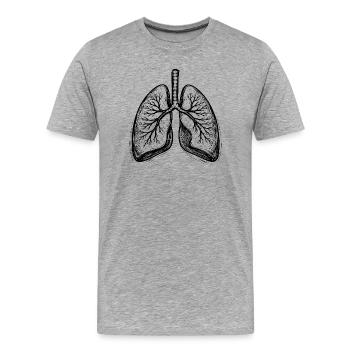 Poumons - T-shirt bio Premium Homme - gris chiné - Devant - Damien (186cm)