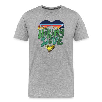 Wander- und Naturliebhaber - Männer Premium Bio T-Shirt - Grau meliert - Vorne - Damien (186cm)