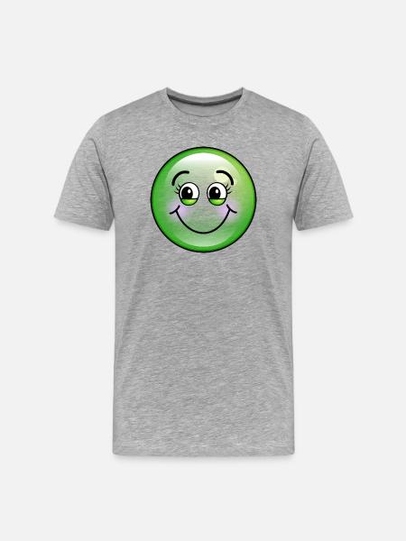 Cute Green Bubble - Men's Premium Organic T-Shirt - heather grey