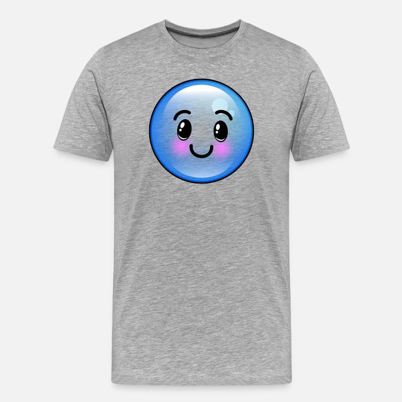 Niedliche blaue Blase - Männer Premium Bio T-Shirt - Grau meliert