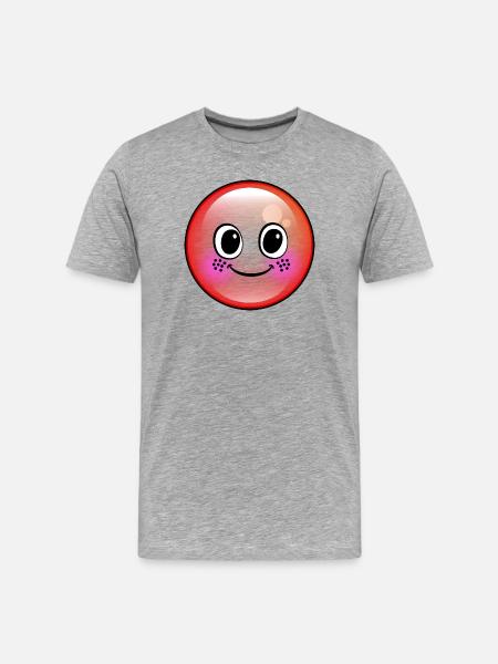 Bulle Rouge Mignonne - T-shirt bio Premium Homme - gris chiné