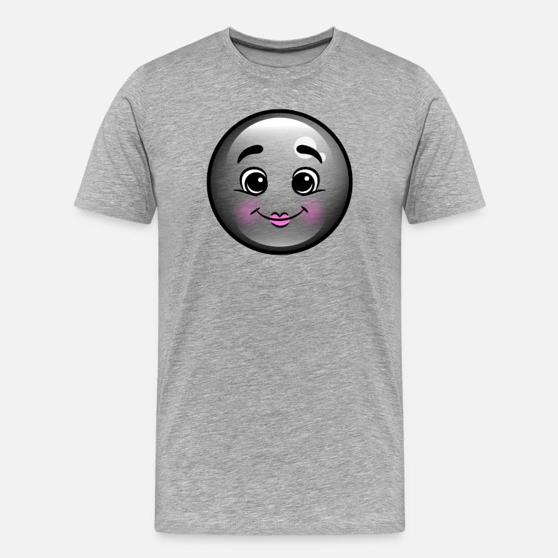 Niedliche Schwarze Blase - Männer Premium Bio T-Shirt - Grau meliert