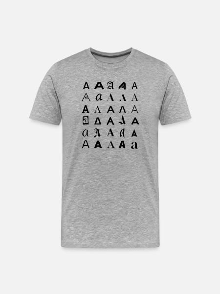 Typografie: Ein Buchstabenvariationsdesign. - Männer Premium Bio T-Shirt - Grau meliert