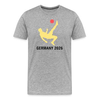 Fußballer 2026 Deutschland Fan - Männer Premium Bio T-Shirt - Grau meliert - Vorne - Damien (186cm)