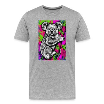Koala - Männer Premium Bio T-Shirt - Grau meliert - Vorne - Damien (186cm)