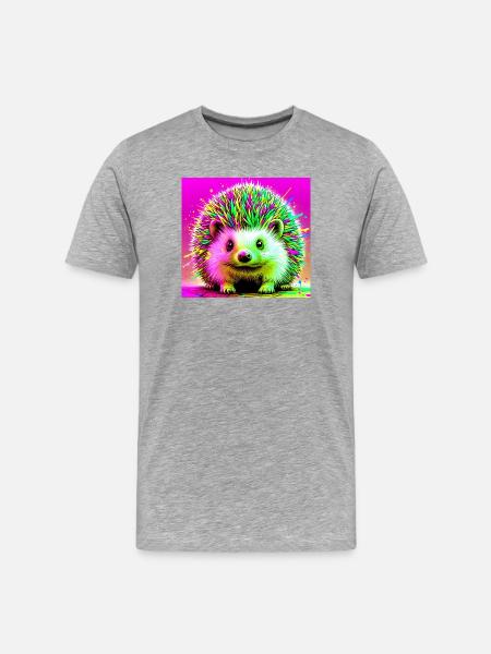 Igel - Männer Premium Bio T-Shirt - Grau meliert