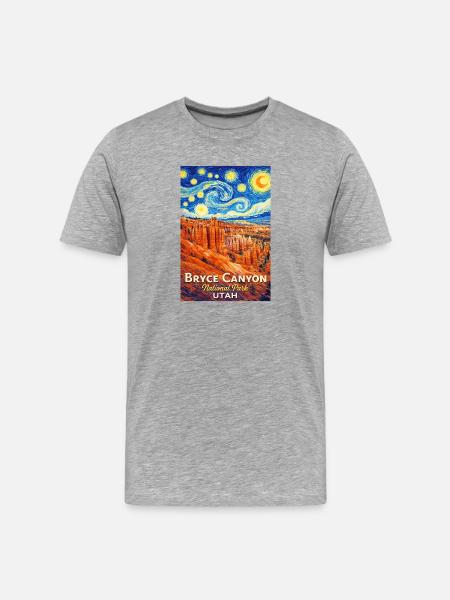 Bryce Canyon National Park, Utah Starry Night - Men's Premium Organic T-Shirt - heather grey