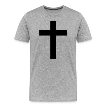 Christian Cross - Men's Premium Organic T-Shirt - heather grey - Front - Damien (186cm)