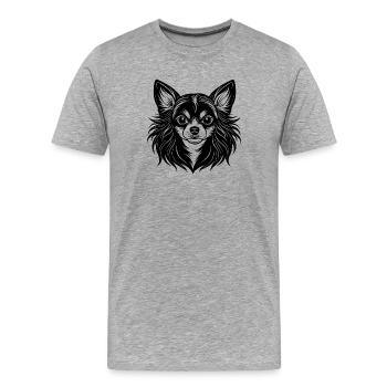 Chihuahua - Männer Premium Bio T-Shirt - Grau meliert - Vorne - Damien (186cm)