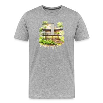 Luxus trifft Wildnis - Männer Premium Bio T-Shirt - Grau meliert - Vorne - Damien (186cm)
