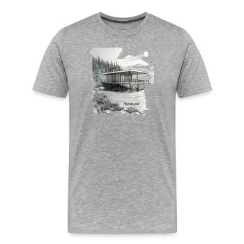 Belvédère Aqua Lodge - T-shirt bio Premium Homme - gris chiné - Devant - Damien (186cm)