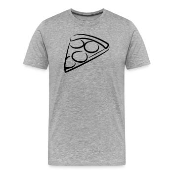 Pizza - T-shirt bio Premium Homme - gris chiné - Devant - Damien (186cm)