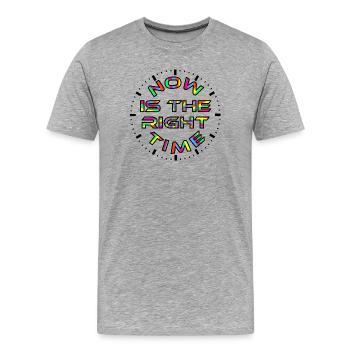 Now & Time - Men's Premium Organic T-Shirt - heather grey - Front - Damien (186cm)