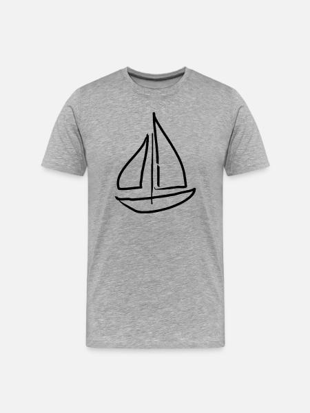 Boat Sailing Sailboat - Men's Premium Organic T-Shirt - heather grey