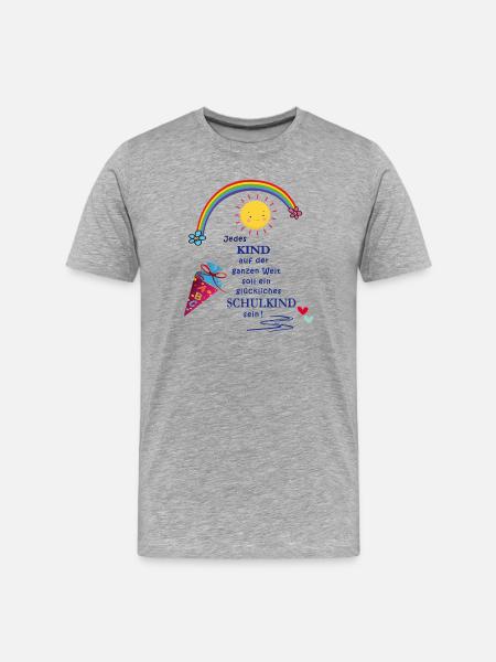 Schulkind  - Männer Premium Bio T-Shirt - Grau meliert