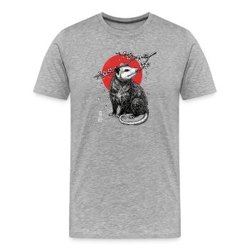 Marder im Kirschblütenmond - Männer Premium Bio T-Shirt - Grau meliert - Vorne - Damien (186cm)