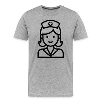 Krankenschwester - Männer Premium Bio T-Shirt - Grau meliert - Vorne - Damien (186cm)
