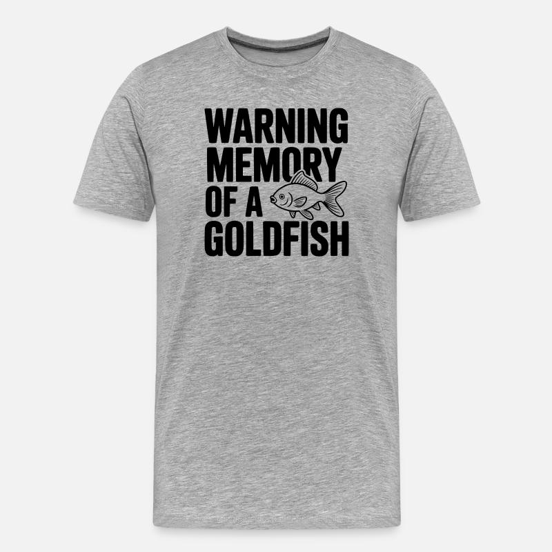 Warnerinnerung an einen Goldfisch - Männer Premium Bio T-Shirt - Grau meliert