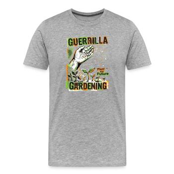 Gärtnern Großstadt - Männer Premium Bio T-Shirt - Grau meliert - Vorne - Damien (186cm)