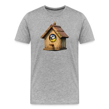 Birdhouse Blue Blue - Men's Premium Organic T-Shirt - heather grey - Front - Damien (186cm)
