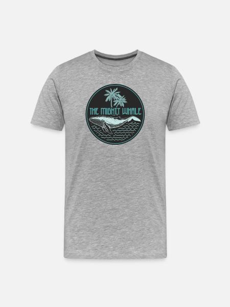 Mighty Whale Tropical Ocean Badge - Men's Premium Organic T-Shirt - heather grey