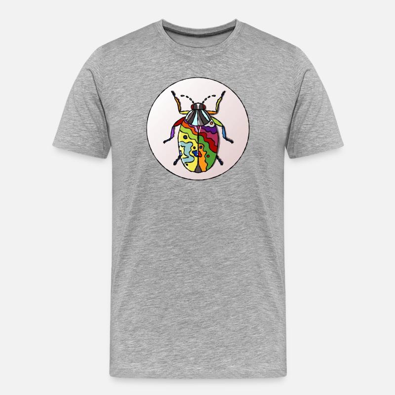Lebender Regenbogenkäfer - Männer Premium Bio T-Shirt - Grau meliert