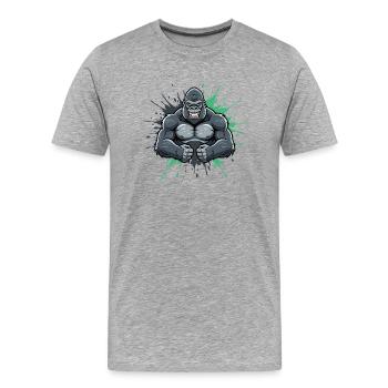 Gorilla Kraft Smash dans les comics - T-shirt bio Premium Homme - gris chiné - Devant - Damien (186cm)