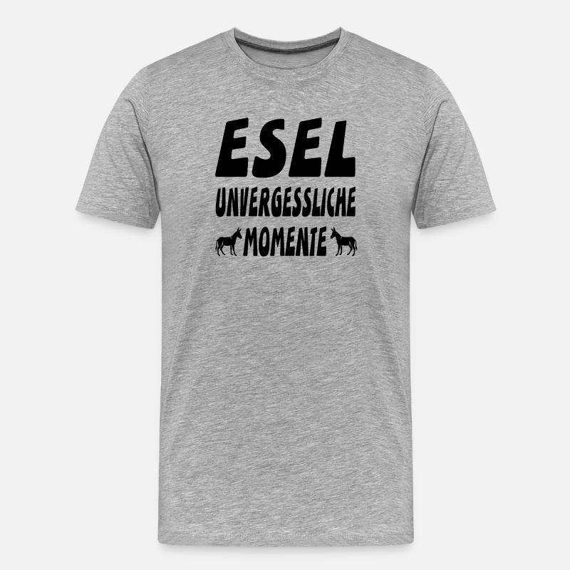 Esel - Männer Premium Bio T-Shirt - Grau meliert