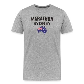 Marathon Sydney - T-shirt bio Premium Homme - gris chiné - Devant - Damien (186cm)