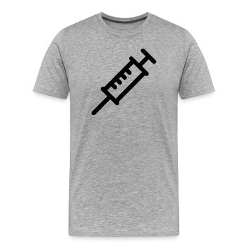 Spritze - Männer Premium Bio T-Shirt - Grau meliert - Vorne - Damien (186cm)
