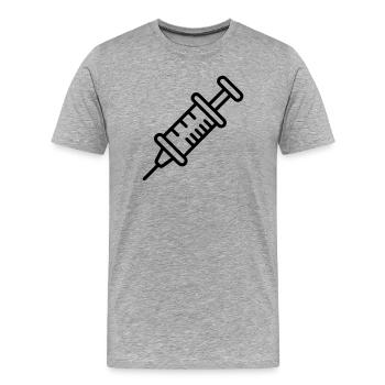 Spritze - Männer Premium Bio T-Shirt - Grau meliert - Vorne - Damien (186cm)