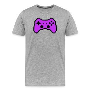 Retro Gamepad Controller Gamer - Men's Premium Organic T-Shirt - heather grey - Front - Damien (186cm)